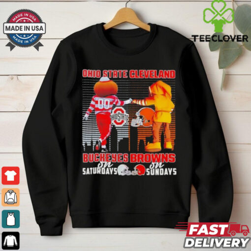 Ohio State Buckeyes on saturday and Cleveland Browns on sunday mascots shirt