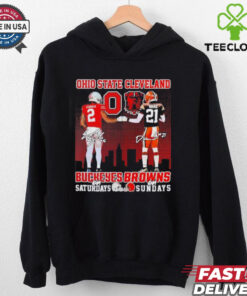 Ohio State Buckeyes on saturdays and Cleveland Brown Browns on sunday signatures shirt