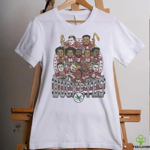 Ohio State Buckeyes team caricature football retro shirt