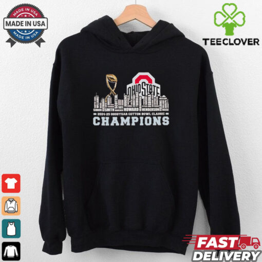 Ohio State Buckeyes trophy 2025 Cotton Bowl champions players names shirt