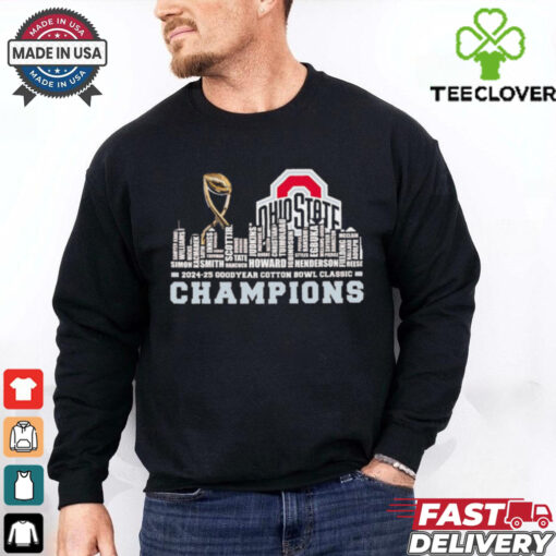 Ohio State Buckeyes trophy 2025 Cotton Bowl champions players names shirt
