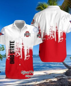 Ohio State Buckeyes white Red Hawaiian Shirt
