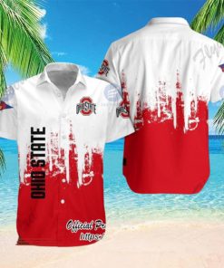 Ohio State Buckeyes white Red Hawaiian Shirt