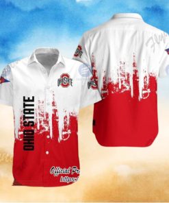 Ohio State Buckeyes white Red Hawaiian Shirt