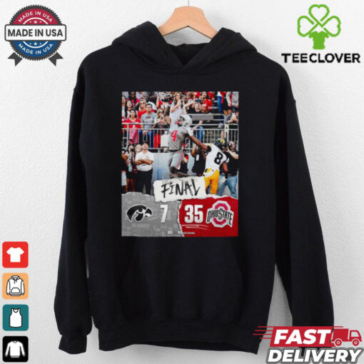 Ohio State Buckeyes wins 35 7 Iowa Hawkeyes football 2024 game final score hoodie, sweater, longsleeve, shirt v-neck, t-shirt