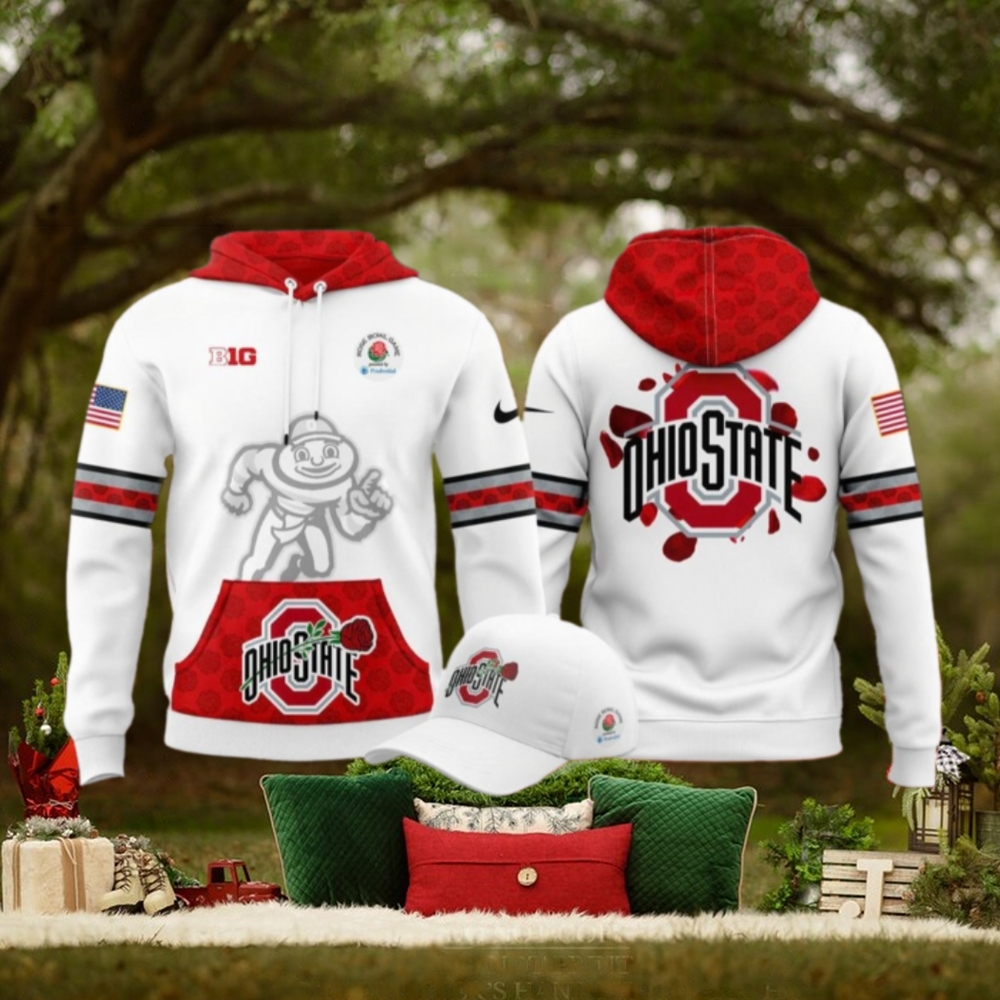 Ohio State Buckeyes x Rose Bowl Game New Edition 2025 For Fans Limited White Hoodie Ohio State Buckeyes x Rose Bowl Game New Edition 2025 For Fans Limited White Hoodie