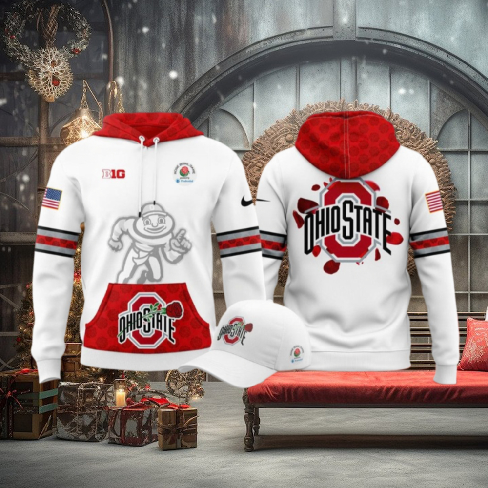 Ohio State Buckeyes x Rose Bowl Game New Edition 2025 For Fans Limited White Hoodie Ohio State Buckeyes x Rose Bowl Game New Edition 2025 For Fans Limited White Hoodie