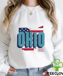 Ohio map USA flag shirt