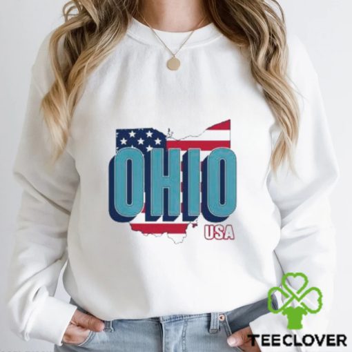 Ohio map USA flag hoodie, sweater, longsleeve, shirt v-neck, t-shirt