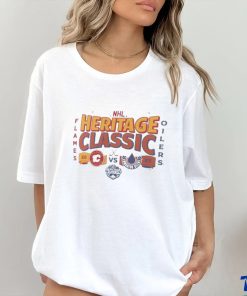 Oilers vs Flames 2023 NHL Heritage Classic Matchup Shirt