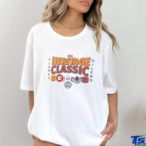 Oilers vs Flames 2023 NHL Heritage Classic Matchup Shirt