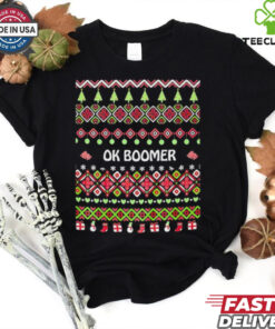 Okay boomer ugly Christmas shirt