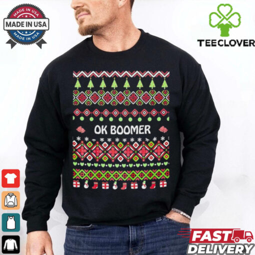 Okay boomer ugly Christmas shirt