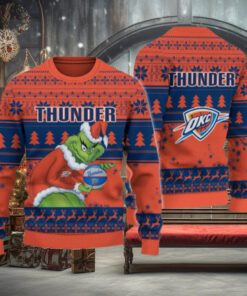 Oklahoma City Thunder Grinch Christmas Ugly Sweater