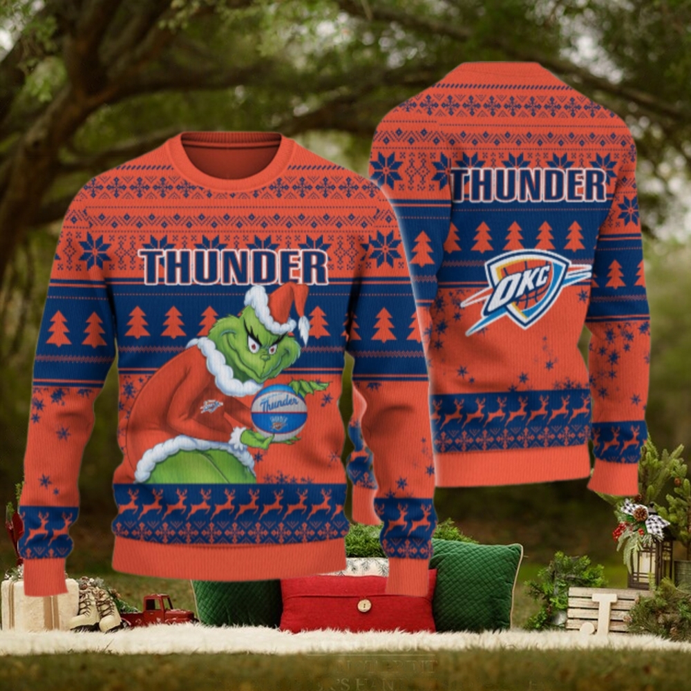 Oklahoma City Thunder Grinch Christmas Ugly Sweater Oklahoma City Thunder Grinch Christmas Ugly Sweater