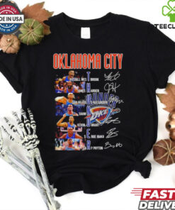 Oklahoma City Thunder Name Players Basketball Signatures shirt