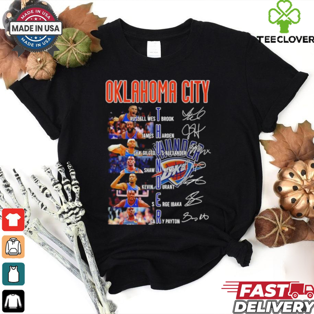 Oklahoma City Thunder Name Players Basketball Signatures shirt Oklahoma City Thunder Name Players Basketball Signatures shirt