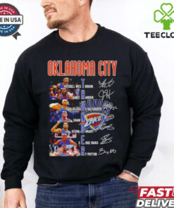 Oklahoma City Thunder Name Players Basketball Signatures shirt