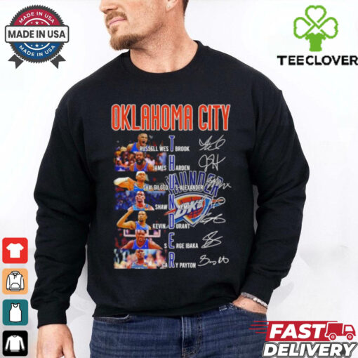 Oklahoma City Thunder Name Players Basketball Signatures shirt