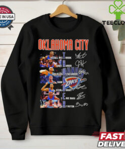 Oklahoma City Thunder Name Players Basketball Signatures shirt