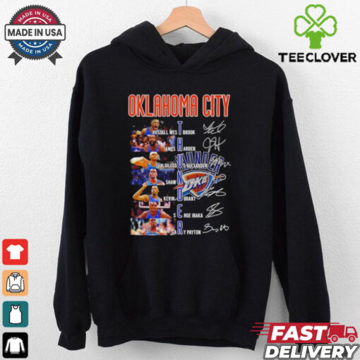 Oklahoma City Thunder Name Players Basketball Signatures shirt