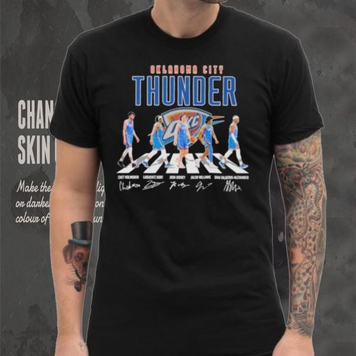 Oklahoma City Thunder Players On Road Signatures Shirt