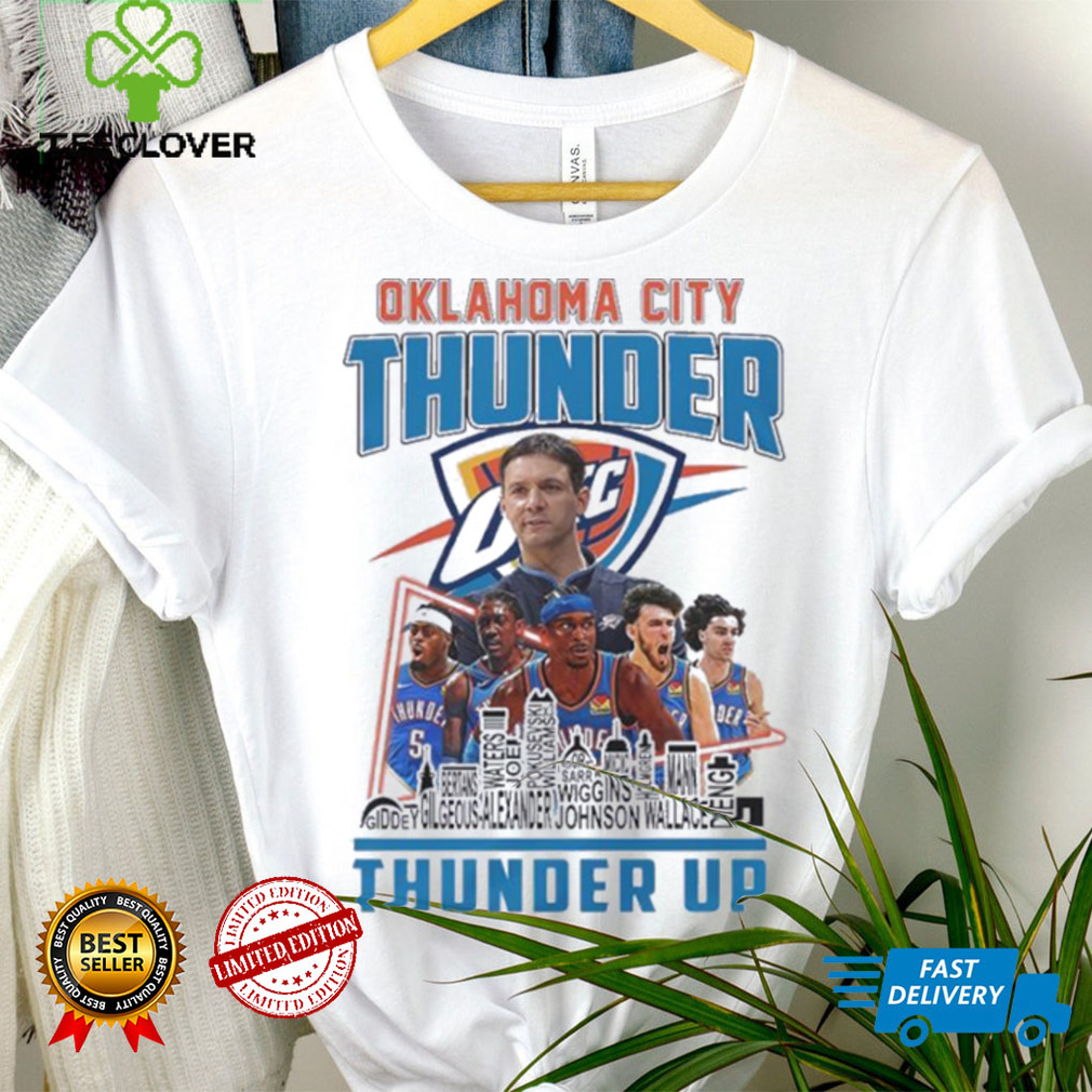 Oklahoma City Thunder Team Players 2024 Thunder Up Skyline Shirt Oklahoma City Thunder Team Players 2024 Thunder Up Skyline Shirt
