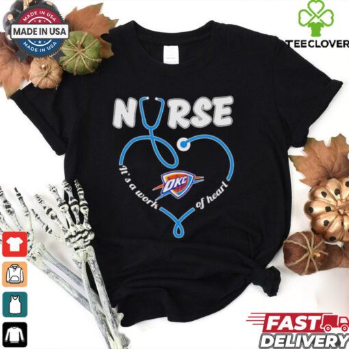 Oklahoma City Thunder stethoscope nurse it’s a work of heart shirt
