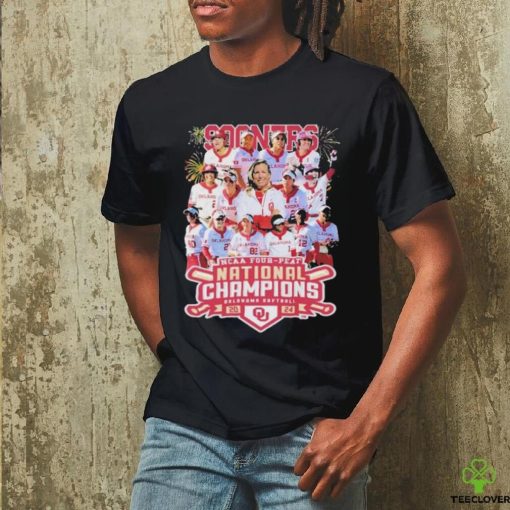 Oklahoma NCAA Four peat National Champions 2024 Team Softball Shirt