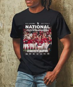 Oklahoma Softball 2024 National Champions 4x Consecutive Champions shirt