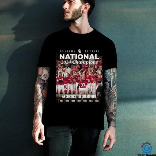 Oklahoma Softball 2024 National Champions 4x Consecutive Champions shirt