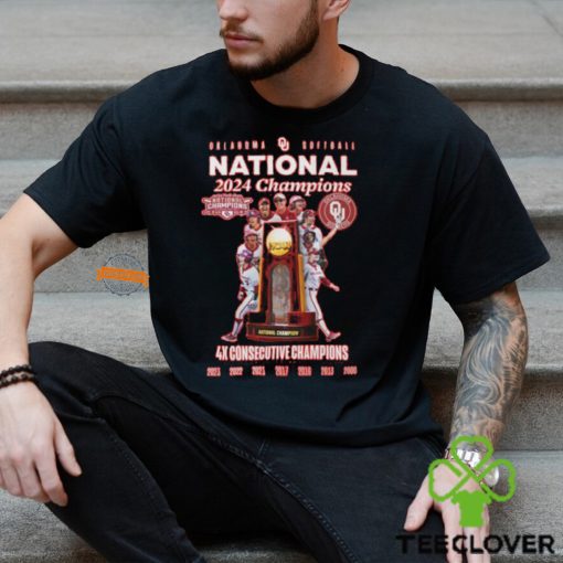 Oklahoma Softball National 2024 4x Consecutive Champions T Shirt