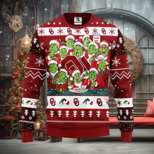 Oklahoma Sooners 12 Grinch Xmas Day Christmas Ugly Sweater