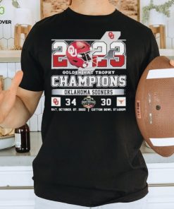 Oklahoma Sooners 34 Texas Longhorns 30 2023 Golden Hat Trophy Champions Sat, October, 07, 2023 Cotton Bowl Stadium Shirt 1 Oklahoma Sooners 34 Texas Longhorns 30 2023 Golden Hat Trophy Champions Sat, October, 07, 2023 Cotton Bowl Stadium Shirt