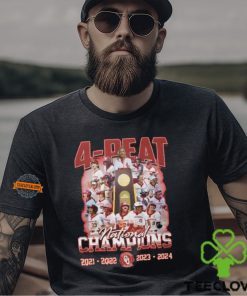 Oklahoma Sooners 4 Peat National Champions 2021 2022 2023 2024 T Shirt