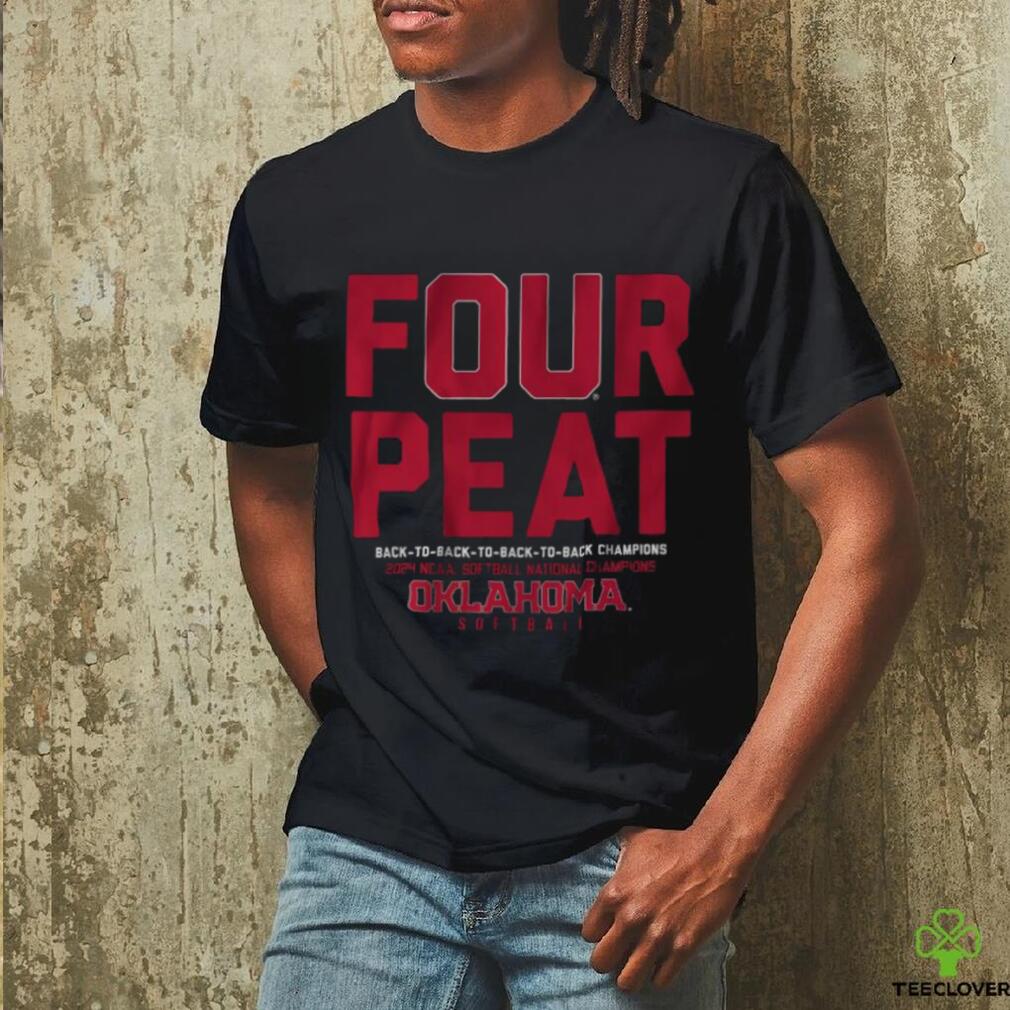 Oklahoma Sooners Four Peat NCAA Softball Women’s College World Series Champions shirt Oklahoma Sooners Four Peat NCAA Softball Women’s College World Series Champions shirt