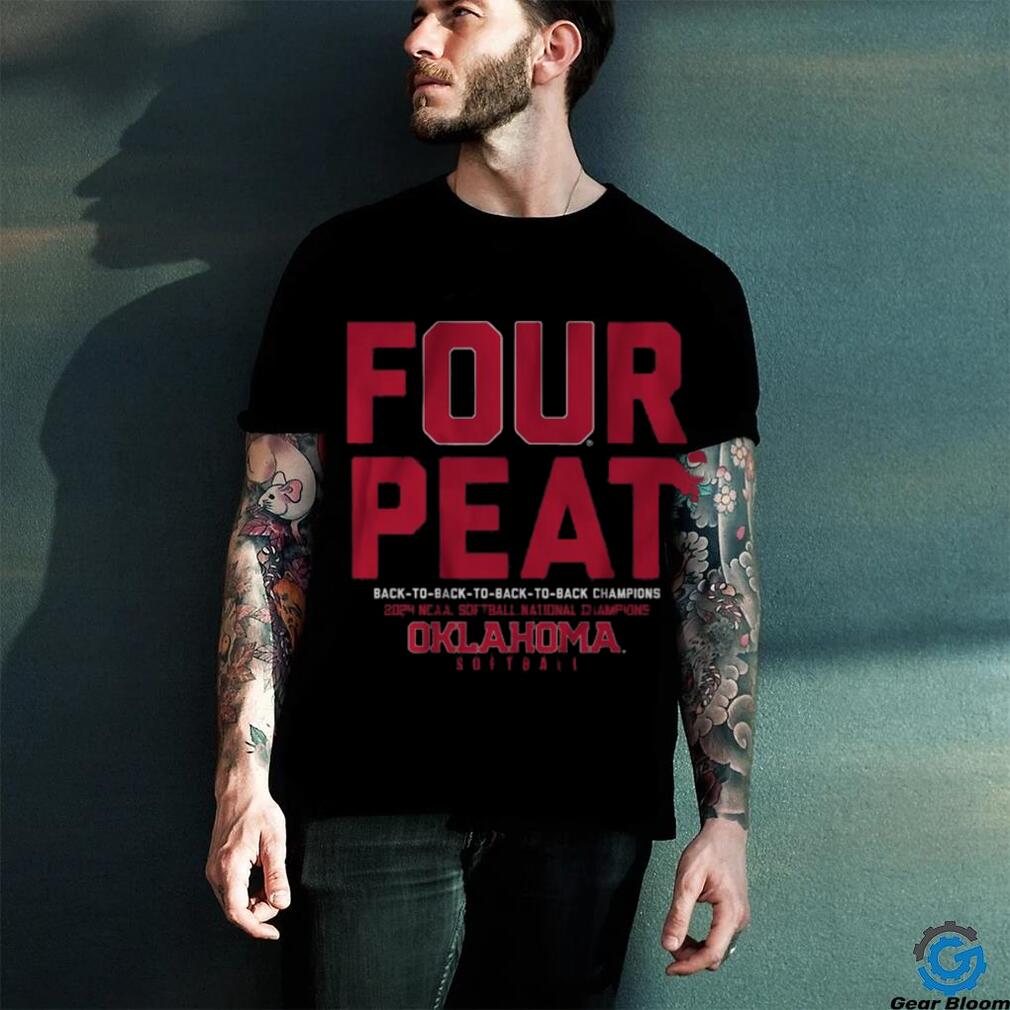 Oklahoma Sooners Four Peat NCAA Softball Women’s College World Series Champions shirt Oklahoma Sooners Four Peat NCAA Softball Women’s College World Series Champions shirt