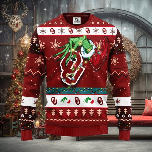 Oklahoma Sooners Grinch Christmas Ugly Sweater