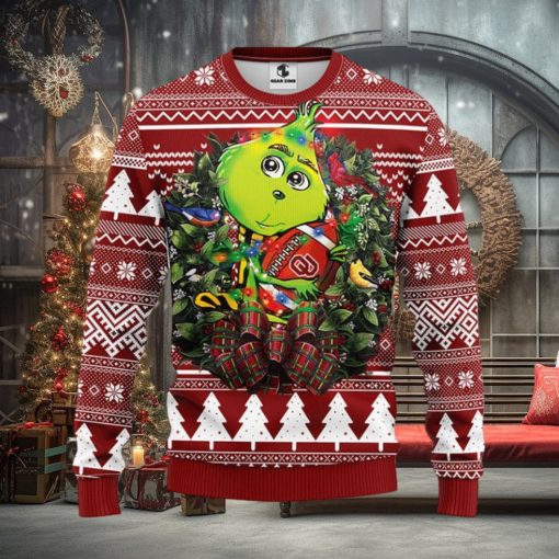 Oklahoma Sooners Grinch Hug Christmas Ugly Sweater