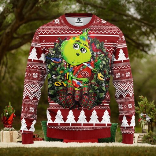 Oklahoma Sooners Grinch Hug Christmas Ugly Sweater
