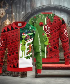 Oklahoma Sooners Grinch & Scooby doo Christmas Ugly Sweater 1