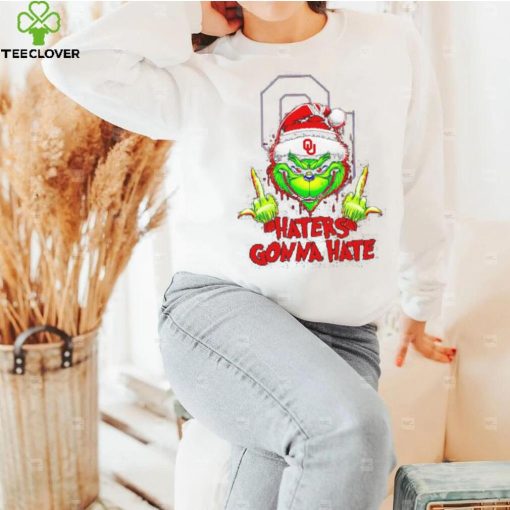 Oklahoma Sooners Grinch middle finger haters gonna hate hoodie, sweater, longsleeve, shirt v-neck, t-shirt