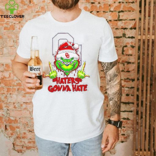 Oklahoma Sooners Grinch middle finger haters gonna hate hoodie, sweater, longsleeve, shirt v-neck, t-shirt