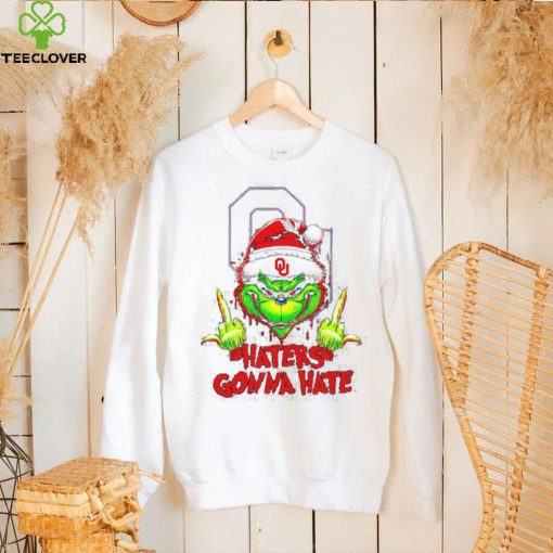 Oklahoma Sooners Grinch middle finger haters gonna hate hoodie, sweater, longsleeve, shirt v-neck, t-shirt