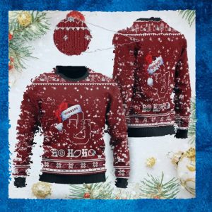 Oklahoma Sooners NCAA Symbol Wearing Santa Claus Hat Cute Pattern Ho Ho Ho Custom Personalized Ugly Christmas Sweater Wool S