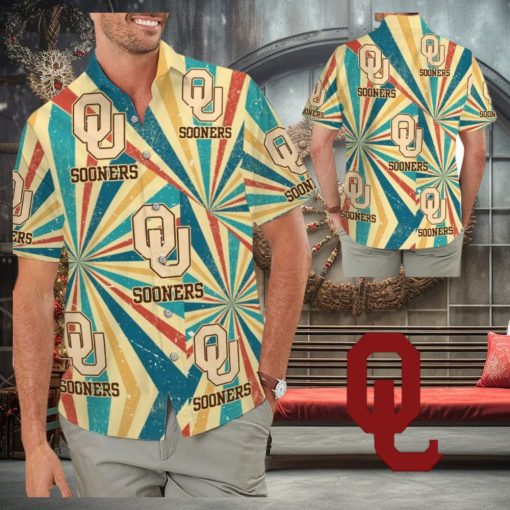 Oklahoma Sooners Retro Vintage Style Tropical Hawaiian Shirt for Men Women and Kids