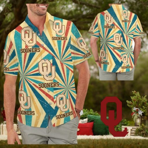 Oklahoma Sooners Retro Vintage Style Tropical Hawaiian Shirt for Men Women and Kids