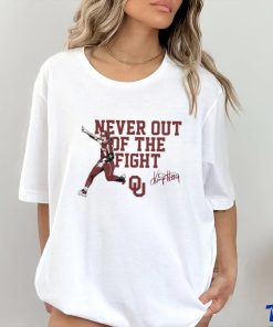 Oklahoma Sooners Softball Kinzie Hansen never out of the fight signature 2023 shirt