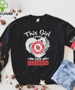 Oklahoma Sooners Softball this girl loves her Sooners heart sport circle logo hoodie, sweater, longsleeve, shirt v-neck, t-shirt