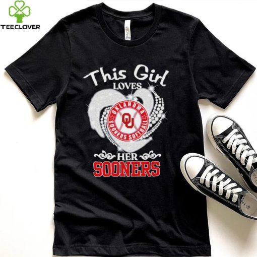 Oklahoma Sooners Softball this girl loves her Sooners heart sport circle logo hoodie, sweater, longsleeve, shirt v-neck, t-shirt